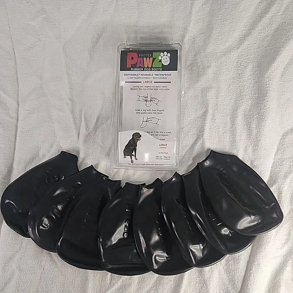 Pawz Rubber Dog Shoes Wound Relief Re-usable Size Large 3